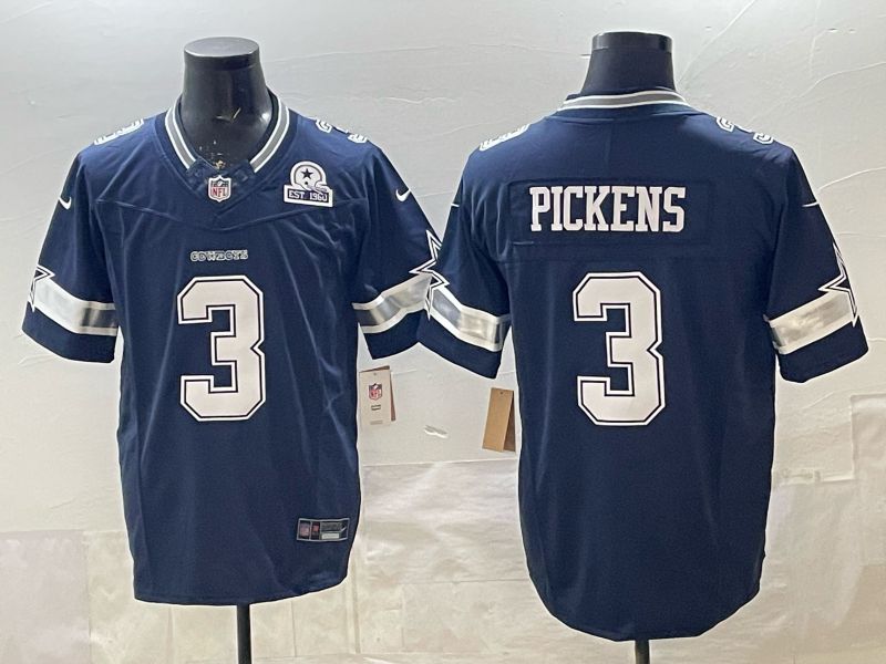 Men 2026 Dallas Cowboys #3 Pickens blue Limited Nike NFL Jersey style 05->dallas cowboys->NFL Jersey